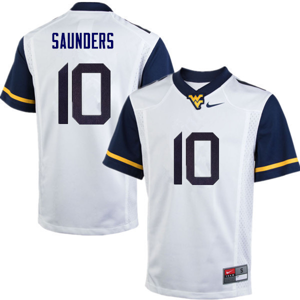 Men #10 Cody Saunders West Virginia Mountaineers College Football Jerseys Sale-White - Click Image to Close